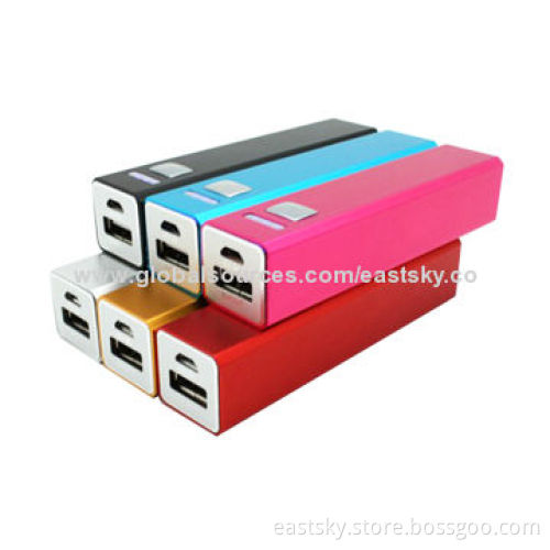 Aluminum External Battery with 2,200-2,800mAh Battery, Best Promotional Gift for CompanyNew
